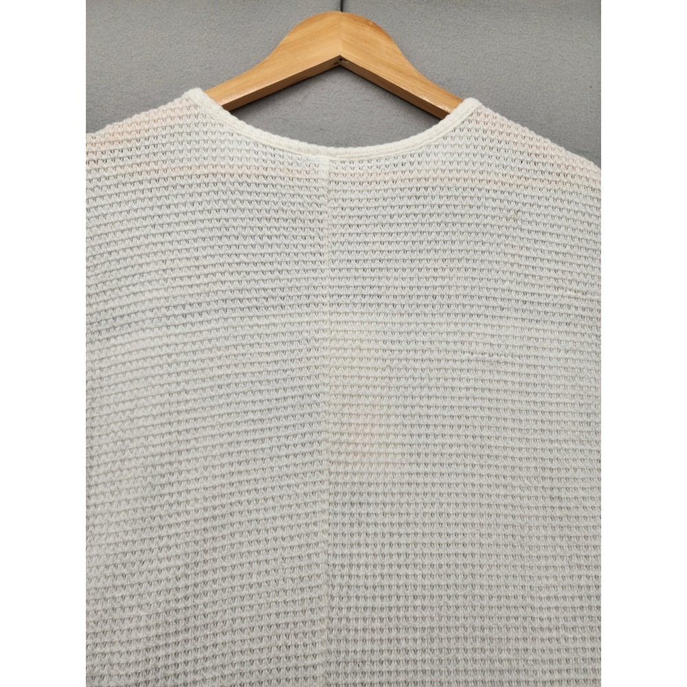 Dokotoo White Crochet Lace Waffle Knit Top Medium Short Sleeve Boho Blouse New - Picture 7 of 11